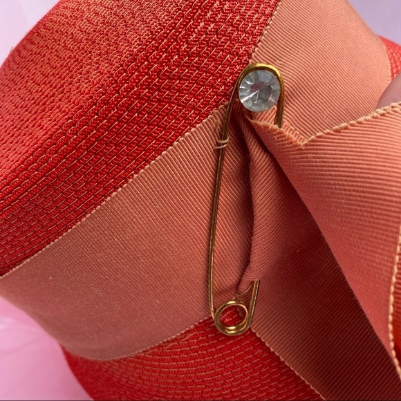 Vintage Orange Bucket Cloche Hat - Picture 7 of 9